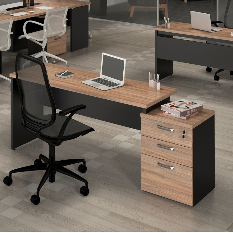 Mesa Reta Yar Com Gavetas